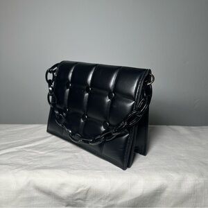 Black Quilted Chain Shoulder Bag